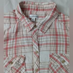 CROFT & BARROW FLANNEL SHIRT PLAID SIZE LARGE COTTON WOMEN'S